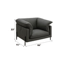 Tadi - Top Grain Leather Chair - Black by HouseOfZazla
