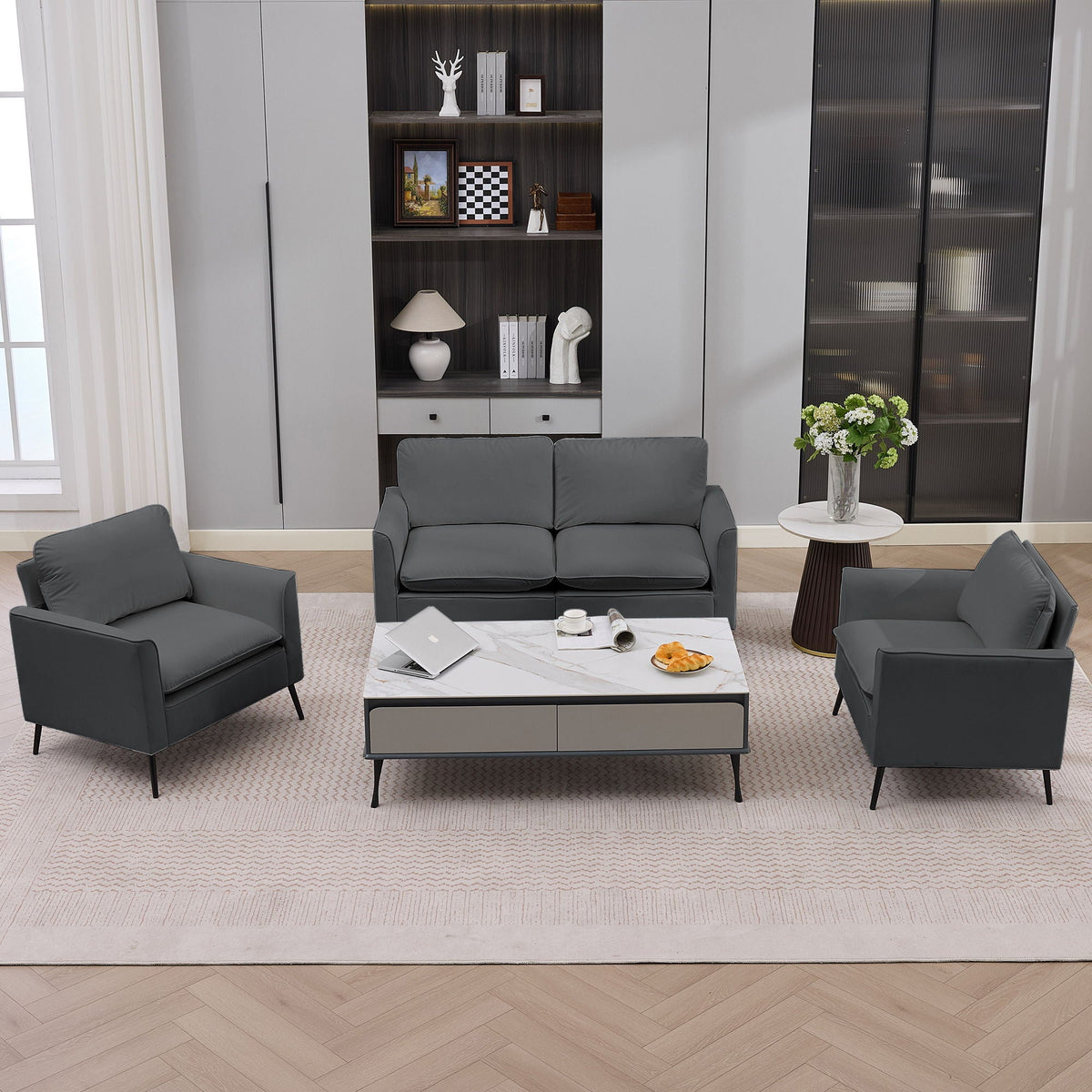 Upholstered Loveseat, For Living Room, photo 31 of 40
