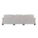 L-Shaped Sectional Sofa With Removable Ruffled Skirt, Flared Arms, Ottoman - White by HouseOfZazla