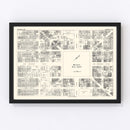 Vintage Map of Madison, WI Business Section 1929