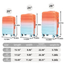 3-Piece Spinner Wheel Luggage Set with Gradient Color