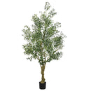 Artificial Olive Tree Large With Trunk, Indoor / Outdoor Decorative Plant For Living Room - Green