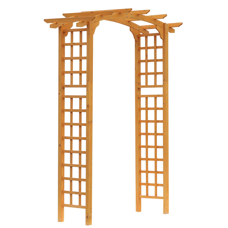 90in Wood Garden Arbor Arch with Trellis Wall for Climbing & Hanging Plants, Decor for Party, Weddings, Birthdays & Backyards
