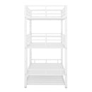 Triple Bunk Bed With Trundle, Heavy Duty Steel Construction