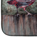 Red Bird Feeding Dish Drying Mat Absorbent Dish Drying Mat Pad for Kitchen Counter Dish Drainer Mat for Countertop, 14 x 21", Multicolor