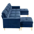 Modern L - Shape Convertible Sectional Sofa With Movable Ottoman by HouseOfZazla