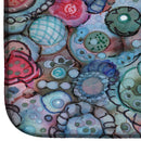 Abstract in Reds and Blues Dish Drying Mat – Absorbent, Artistic Kitchen Essentials 8982DDM
