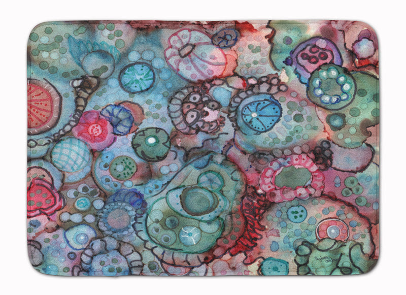 Abstract in Reds and Blues Machine Washable Memory Foam Mat 8982RUG