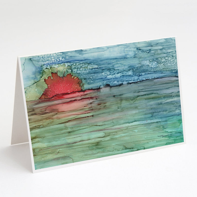 Abstract Sunset on the Water Greeting Cards and Envelopes Pack of 8