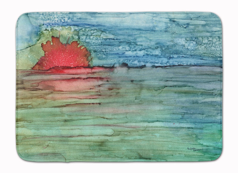 Abstract Sunset on the Water Machine Washable Memory Foam Mat 8984RUG