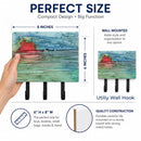 Abstract Sunset on the Water Leash or Key Holder Wall Hooks, Coat Rack Wall Mount, for Hanging Keys, Towels, Aprons, Leashes