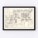 Vintage Map of Montreal, Canada 1929
