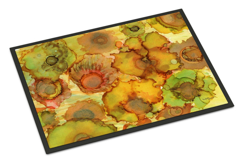 Abstract Flowers in Yellows and Oranges Indoor or Outdoor Mat 24x36 8986JMAT