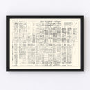 Vintage Map of Nashville, TN Business Section 1929