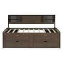 Daybed With 2 Bedside Cabinets, Upper Shelves And 4 Drawers