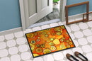 Abstract Flowers in Oranges and Yellows Doormat - 24x36 Decorative Floor Mat – Indoor/Outdoor Rug