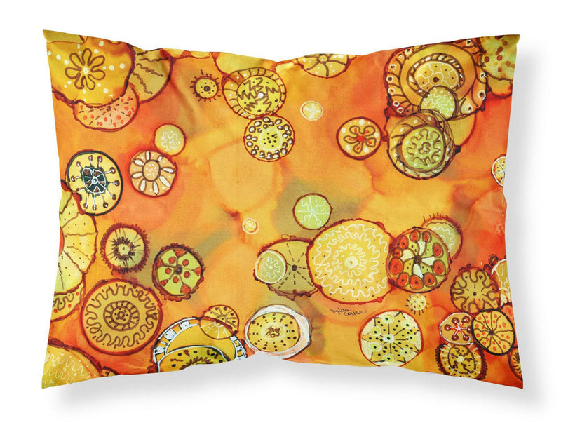 Abstract Flowers in Oranges and Yellows Fabric Standard Pillowcase 8987PILLOWCASE