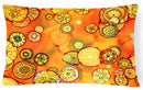 Abstract Flowers in Oranges and Yellows Fabric Decorative Pillow 8987PW1216