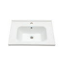 Rectangular Single Vanity Top With 1 Faucet Hole And Overflow Ceramic by HouseOfZazla