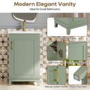 Modern Small Bathroom Vanity Cabinet With Ceramic Basin, Ample Storage, 1 Soft Close Door by Unique Piece Furniture