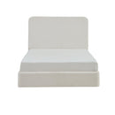 Canter Tall Headboard Upholstered Bed in Pearl White Chenille, Queen Size by HouseOfZazla