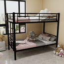 Metal Bunk Bed For Kids, Convertible Bedframe With Ladders & Guardrail by HouseOfZazla