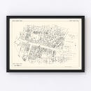 Vintage Map of North Adams, MA Business Section 1929