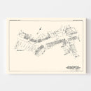 Vintage Map of Northampton, MA Business Section 1929