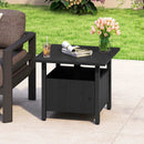 Outdoor Side Table with 1.89" Umbrella Hole Patio Umbrella Table Base Stand-Black by LJGDeals