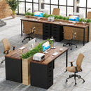 Computer Desk With 5 Drawers, Reversible Cabinet Design