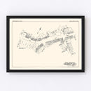 Vintage Map of Northampton, MA Business Section 1929