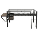 Gaming - Twin Loft Bed With Desk And LED - Black by HouseOfZazla