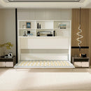 Mordern Design Twin Size Horizontal Murphy Bed With Shelf Storage For Bedroom Or Guestroom Wall Bed Space Saving Hidden Bed With New Style Gas Struts - White by Unique Piece Furniture