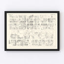 Vintage Map of Pasadena, CA Business Section 1929