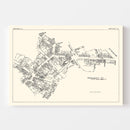 Vintage Map of Pawtucket, RI Business Section 1929