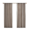 Plaid Rod Pocket and Back Tab Curtain Panel with Fleece Lining