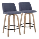 Toriano - Contemporary Fixed-Height Counter Stool & Swivel With Round Footrest (Set of 2) by HouseOfZazla