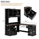 Space-Saving L-Shaped Computer Desk with Keyboard Tray & Charging Stations