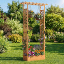 89 Inch Tall Wooden Raised Garden Bed with Side Trellis and Hanging Roof Drainage Holes by LJGDeals