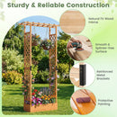 89 Inch Tall Wooden Raised Garden Bed with Side Trellis and Hanging Roof Drainage Holes by LJGDeals
