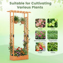 89 Inch Tall Wooden Raised Garden Bed with Side Trellis and Hanging Roof Drainage Holes by LJGDeals