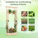 89 Inch Tall Wooden Raised Garden Bed with Side Trellis and Hanging Roof Drainage Holes by LJGDeals