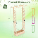 89 Inch Tall Wooden Raised Garden Bed with Side Trellis and Hanging Roof Drainage Holes by LJGDeals