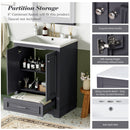 Bathroom Vanity With Ceramic Sink Combo, Modern Freestanding Storage Cabinet With Silver Handles by HouseOfZazla
