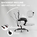 Gaming Chair with Massage, Ergonomic Design, White/Black