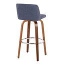 Toriano - Mid Century Modern Fixed Height, Barstool With Swivel With Round Footrest (Set of 2) by HouseOfZazla