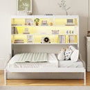 Murphy Cabinet Bed With Folding Sofa, Built In Storage Shelves And LED Light by Unique Piece Furniture