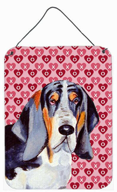 Basset Hound Hearts Love and Valentine's Day Wall or Door Hanging Prints