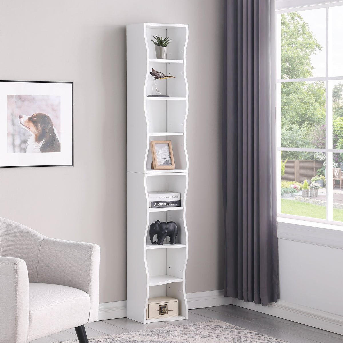8-Layer Adjustable Shelf Ultra-Thin Bookshelf, photo 3 of 9