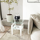 Modern Tempered Glass Tea Table, End Square Table For Living Room by Unique Piece Furniture